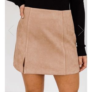 Faux suede skirt